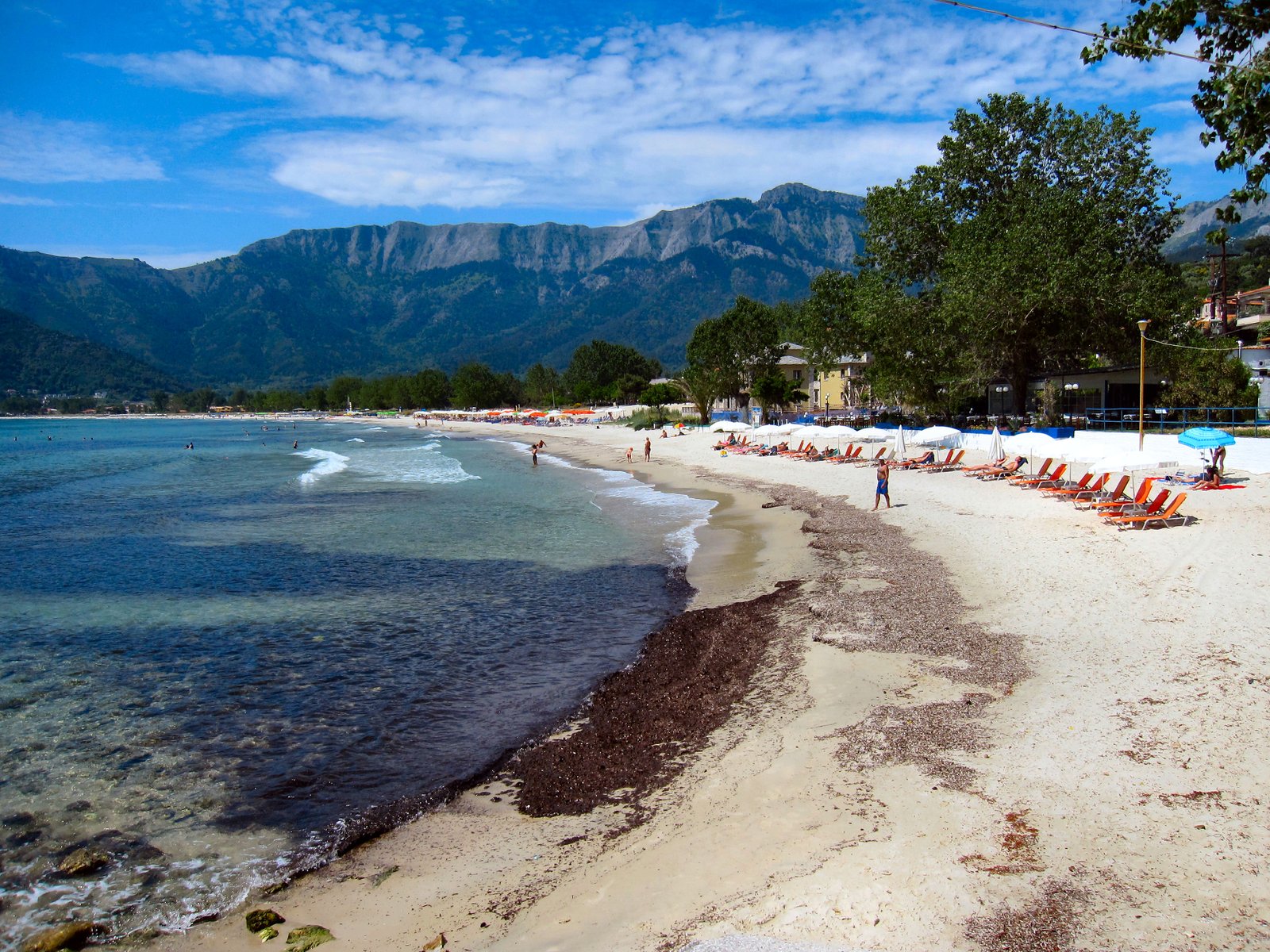 Golden Beach in Thassos with clear blue water